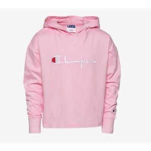 Champion HERITAGE girls pink Long sleeve embroidered cotton Pullover hoodie Sz L